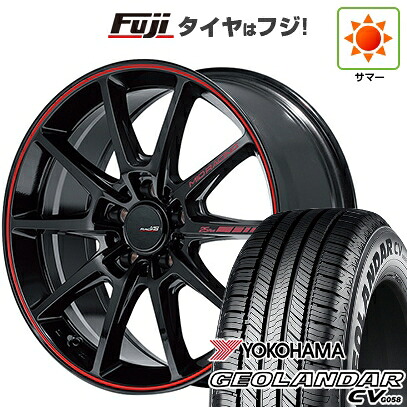 【新品国産車用5穴114.3】 夏タイヤ ホイール4本セット 215/60R17 ヨコハマ ジオランダー CV G058 MID WHEELS MID RACING R25 Plus 7J 17インチ(送料無料) 96,140円