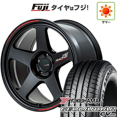 【新品国産車用5穴114.3】 夏タイヤ ホイール4本セット 235/55R18 ヨコハマ ジオランダー CV G058 MID WHEELS MID RACING TR50 8J 18インチ(送料無料)