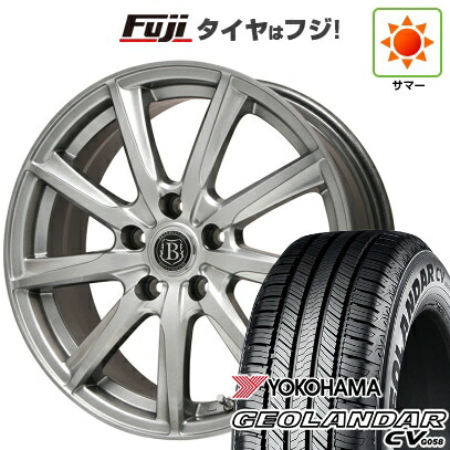 【新品国産車用5穴100】 夏タイヤ ホイール4本セット 225/55R18 102 V XL ヨコハマ ジオランダー CV G058 ブランドルライン ボレアノ9 メタリックグレー 7.5J 18インチ(送料無料)