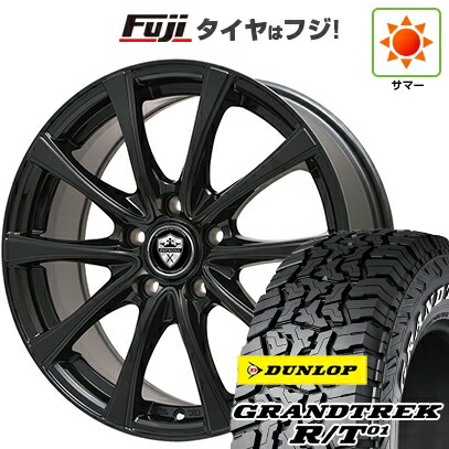 【新品国産車用5穴114.3】 夏タイヤ ホイール4本セット 225/65R17 ダンロップ グラントレック R/T01 RWL/RBL エルベ エステローザ FSV グロスブラック 7J 17インチ(送料無料)