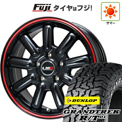 【新品国産車用5穴114.3】 夏タイヤ ホイール4本セット 225/65R17 ダンロップ グラントレック R/T01 RWL/RBL レアマイスター LMG MOS-9(グロスブラック/レッドライン) 7J 17インチ(送料無料) 82,775円