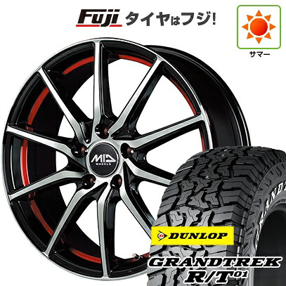 【新品国産車用5穴114.3】 夏タイヤ ホイール4本セット 225/65R17 ダンロップ グラントレック R/T01 RWL/RBL MID WHEELS RX810 7J 17インチ(送料無料)｜フジコーポレーション