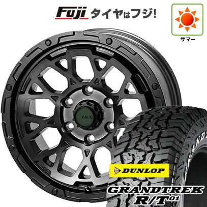 【新品国産車用5穴114.3】 夏タイヤ ホイール4本セット 225/65R17 ダンロップ グラントレック R/T01 RWL/RBL フォーバイフォーエンジニア エアージー ロックス ゴーストエディション 7J 17インチ(送料無料)|フジコーポレーション