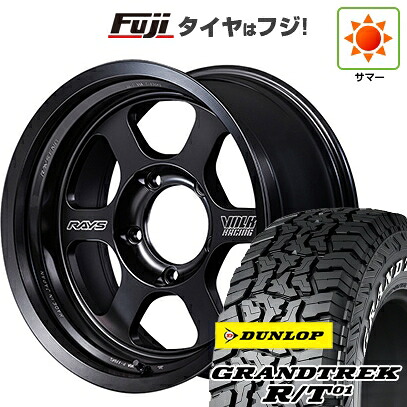【新品】ランクル70(GDJ76W) 夏タイヤ ホイール4本セット 265/75R16 ダンロップ グラントレック R/T01 RWL/RBL RAYS レイズ ボルクレーシング TE37XT Black Shadow LTD. 8J 16インチ(送料無料)|フジコーポレーション