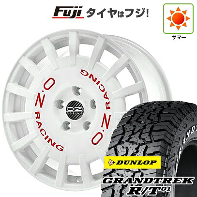 【新品国産車用5穴114.3】 夏タイヤ ホイール4本セット 225/65R17 ダンロップ グラントレック R/T01 RWL/RBL OZ ラリーレーシング 7J 17インチ(送料無料)