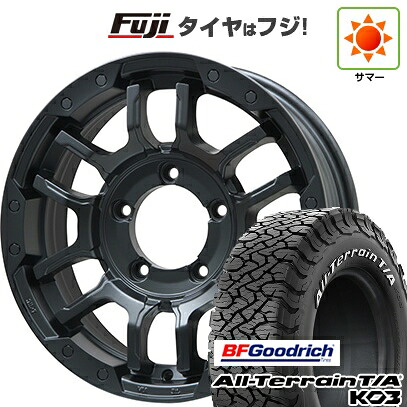 【新品】ジムニーシエラ/ジムニーノマド 夏タイヤ ホイール4本セット 215/75R15 BFグッドリッチ オールテレーンT/A KO3 RWL ビッグウエイ B-LUGNAS FRD(マットブラック) 5.5J 15インチ(送料無料)