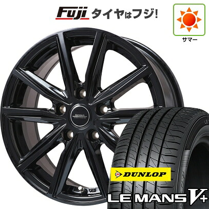 【新品国産車用5穴114.3】 夏タイヤ ホイール4本セット 215/45R18 ダンロップ ルマン V+(ファイブプラス) エルベ エステローザ EST-α グロスブラック 7J 18インチ(送料無料)