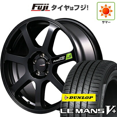 【新品国産車用5穴114.3】 夏タイヤ ホイール4本セット 215/55R17 ダンロップ ルマン V+(ファイブプラス) MID WHEELS MID RACING R07 タイプS 7J 17インチ(送料無料)