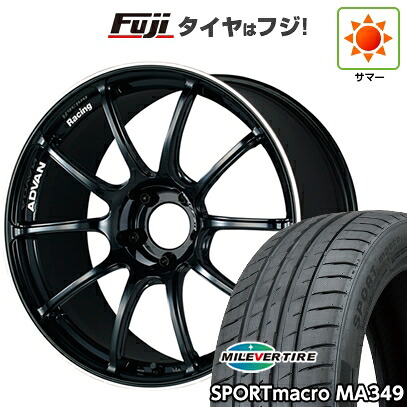 【新品国産車用5穴114.3】 夏タイヤ ホイール4本セット 225/40R18 ミレバー スポーツマクロ MA349（限定） ヨコハマ アドバンレーシング RZII 8J 18インチ(送料無料)