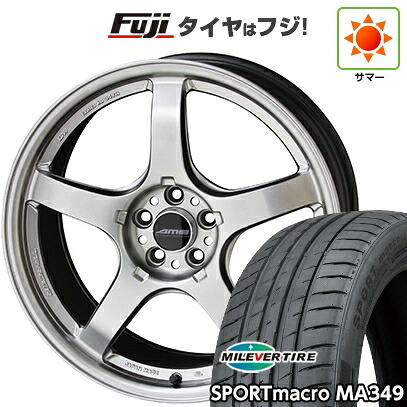 【新品国産車用5穴100】 夏タイヤ ホイール4本セット 225/40R18 ミレバー スポーツマクロ MA349（限定） 共豊 トレーサー GT-V 8.5J 18インチ(送料無料)