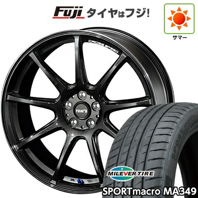 【新品国産車用5穴100】 夏タイヤ ホイール4本セット 215/35R19 ミレバー スポーツマクロ MA349（限定） TOMS トムス(トヨタ車専用) クロススピード 8.5J 19インチ(送料無料)