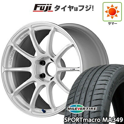 【新品国産車用5穴114.3】 夏タイヤ ホイール4本セット 225/40R18 ミレバー スポーツマクロ MA349（限定） ヨコハマ アドバンレーシング RSIII 8J 18インチ(送料無料)