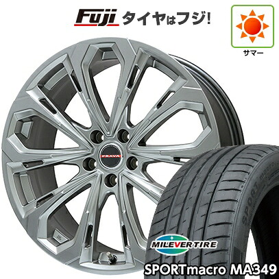 【新品国産車用5穴114.3】 夏タイヤ ホイール4本セット 225/40R18 ミレバー スポーツマクロ MA349（限定） ビッグウエイ レイシーン プラバ5X(クロームハイパーシルバー) 8J 18インチ(送料無料)