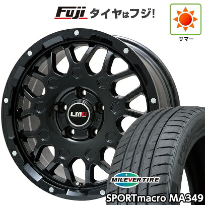 【新品】フリード クロスター 夏タイヤ ホイール4本セット 205/45R17 ミレバー スポーツマクロ MA349（限定） レアマイスター LMG MS-9W グロスブラック 6.5J 17インチ(送料無料)