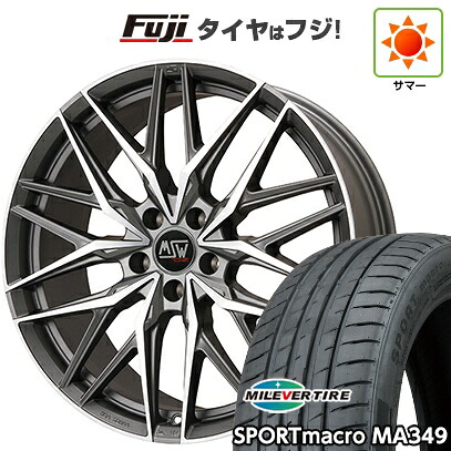 【新品国産車用5穴114.3】 夏タイヤ ホイール4本セット 255/35R20 ミレバー スポーツマクロ MA349(限定) MSW by OZ Racing MSW 50(マットガンメタポリッシュ) 8.5J 20インチ(送料無料)