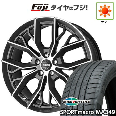 【新品国産車用5穴114.3】 夏タイヤ ホイール4本セット 215/50R17 ミレバー スポーツマクロ MA349（限定） モモ マッシモ 7.5J 17インチ(送料無料)｜フジコーポレーション