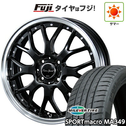 【新品】フリード クロスター 夏タイヤ ホイール4本セット 205/45R17 ミレバー スポーツマクロ MA349（限定） ブレスト ユーロスポーツ タイプ815 7J 17インチ(送料無料)