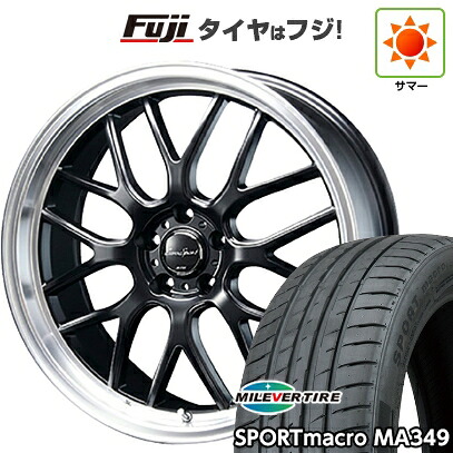 【新品国産車用5穴114.3】 夏タイヤ ホイール4本セット 245/45R19 ミレバー スポーツマクロ MA349（限定） ブレスト ユーロスポーツ タイプ805 セミグロスブラック 7.5J 19インチ(送料無料)