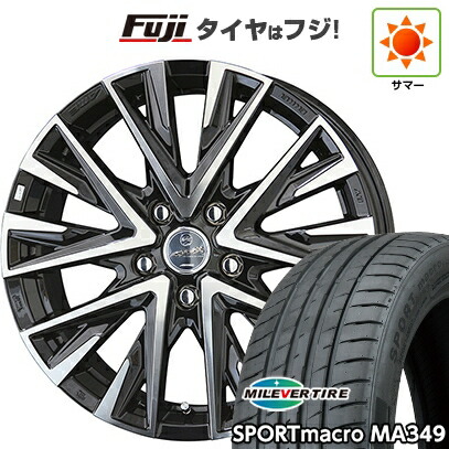 【新品】フリード クロスター 夏タイヤ ホイール4本セット 205/45R17 ミレバー スポーツマクロ MA349（限定） 共豊 スマック レジーナ 7J 17インチ(送料無料)