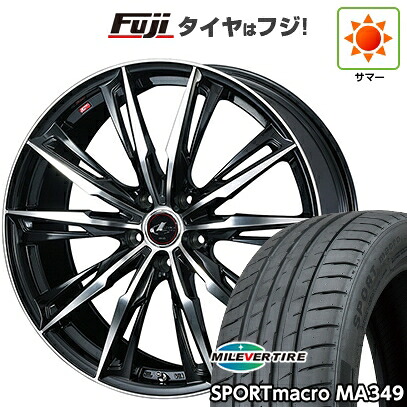 【新品国産車用5穴114.3】 夏タイヤ ホイール4本セット 225/40R18 ミレバー スポーツマクロ MA349（限定） WEDS ウェッズ レオニス GX 8J 18インチ(送料無料)｜フジコーポレーション