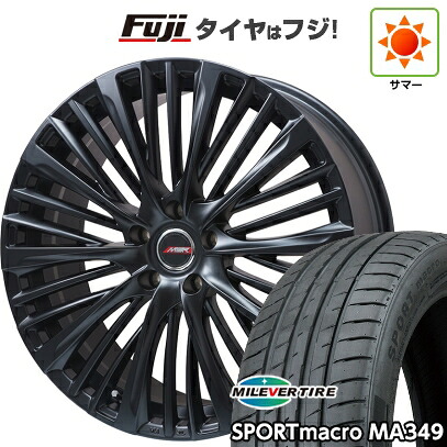 【新品国産車用5穴114.3】 夏タイヤ ホイール4本セット 225/55R19 ミレバー スポーツマクロ MA349(限定) プレミックス MER-X(平座ナット) 6.5J 19インチ(送料無料)|フジコーポレーション