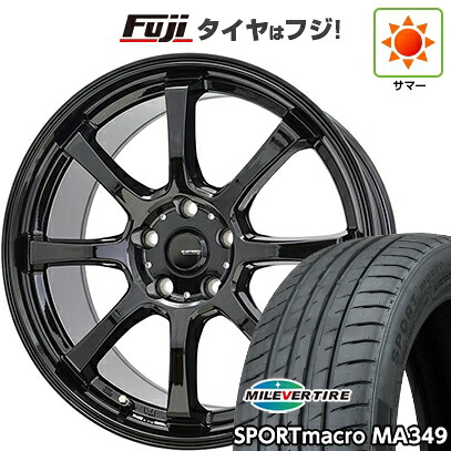 【新品国産車用5穴114.3】 夏タイヤ ホイール4本セット 225/40R18 ミレバー スポーツマクロ MA349（限定） ホットスタッフ ジースピード G-08 8J 18インチ(送料無料)｜フジコーポレーション
