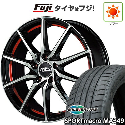 【新品国産車用5穴114.3】 夏タイヤ ホイール4本セット 205/50R17 ミレバー スポーツマクロ MA349（限定） MID WHEELS RX810 7J 17インチ(送料無料)