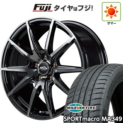 【新品国産車用5穴114.3】 夏タイヤ ホイール4本セット 225/40R18 ミレバー スポーツマクロ MA349（限定） MID WHEELS DR-02 8J 18インチ(送料無料)｜フジコーポレーション