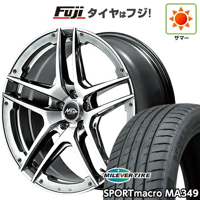 【新品国産車用5穴114.3】 夏タイヤ ホイール4本セット 245/45R19 ミレバー スポーツマクロ MA349（限定） MID WHEELS MID EXCLUSIVE 025SV 7.5J 19インチ(送料無料)