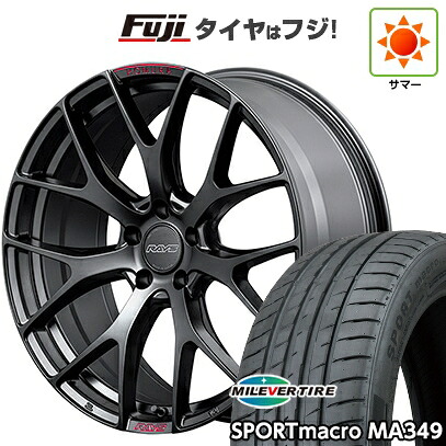 【新品国産車用5穴114.3】 夏タイヤ ホイール4本セット 225/45R19 ミレバー スポーツマクロ MA349（限定） RAYS レイズ ホムラ 2X7FT SPORT EDITION 7J 19インチ(送料無料)｜フジコーポレーション