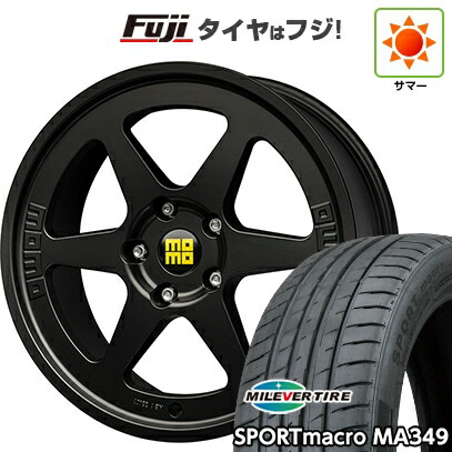 【新品国産車用5穴114.3】 夏タイヤ ホイール4本セット 235/55R18 ミレバー スポーツマクロ MA349（限定） モモ ヘリテージ 6 8J 18インチ(送料無料)