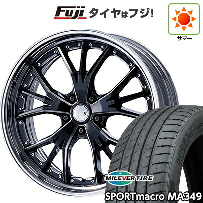 【新品国産車用5穴114.3】 夏タイヤ ホイール4本セット 225/35R19 ミレバー スポーツマクロ MA349（限定） エムズスピード JJランチャ 8.5J 19インチ(送料無料)