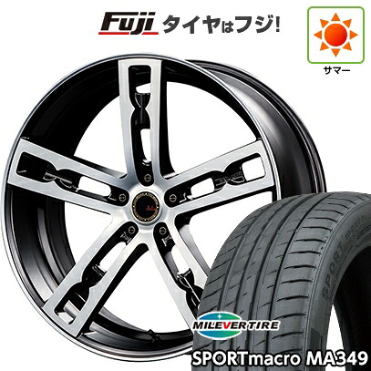 【新品国産車用5穴114.3】 夏タイヤ ホイール4本セット 245/45R19 ミレバー スポーツマクロ MA349（限定） エムズスピード ジュリア 555モノブロック 7.5J 19インチ(送料無料)
