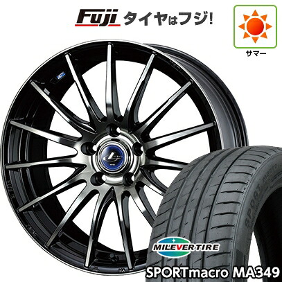 【新品国産車用5穴114.3】 夏タイヤ ホイール4本セット 225/40R18 ミレバー スポーツマクロ MA349（限定） WEDS ウェッズ レオニス NAVIA 05 8J 18インチ(送料無料)