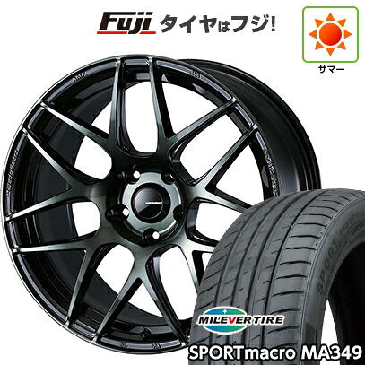 【新品国産車用5穴114.3】 夏タイヤ ホイール4本セット 205/55R17 ミレバー スポーツマクロ MA349（限定） WEDS ウェッズスポーツ SA-27R 7.5J 17インチ(送料無料)