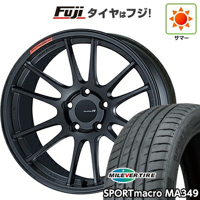 【新品国産車用5穴114.3】 夏タイヤ ホイール4本セット 225/40R18 ミレバー スポーツマクロ MA349（限定） ENKEI エンケイ Racing Revolution GTC01 RR 9J 18インチ(送料無料)