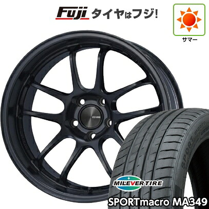【新品国産車用5穴114.3】 夏タイヤ ホイール4本セット 225/40R18 ミレバー スポーツマクロ MA349（限定） ENKEI エンケイ PerformanceLine PF01 EVO 9J 18インチ(送料無料)