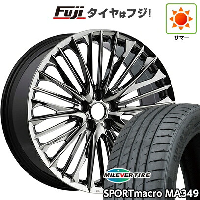 【新品国産車用5穴114.3】 夏タイヤ ホイール4本セット 255/35R20 ミレバー スポーツマクロ MA349（限定） WALD ヴァルド ジェニュインライン F-001 8.5J 20インチ(送料無料)