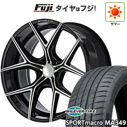 【新品国産車用5穴114.3】 夏タイヤ ホイール4本セット 245/35R20 ミレバー スポーツマクロ MA349（限定） WALD ヴァルド イリマ 1P I11-C 8.5J 20インチ(送料無料)