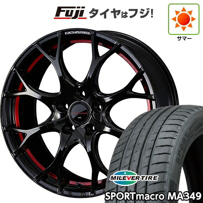 【新品】フリード クロスター 夏タイヤ ホイール4本セット 205/45R17 ミレバー スポーツマクロ MA349（限定） WEDS ウェッズ ノヴァリス ローグ UY 7J 17インチ(送料無料)