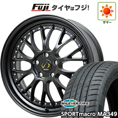 【新品国産車用5穴114.3】 夏タイヤ ホイール4本セット 225/45R19 ミレバー スポーツマクロ MA349（限定） ホットスタッフ シュティッヒ メッシュNR 7J 19インチ(送料無料)｜フジコーポレーション