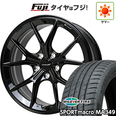 【新品国産車用5穴100】 夏タイヤ ホイール4本セット 225/40R18 ミレバー スポーツマクロ MA349（限定） ホットスタッフ プローバ ラフィナート スバル車専用 8.5J 18インチ(送料無料)