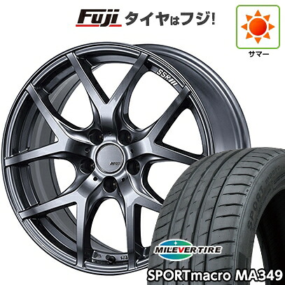 【新品国産車用5穴114.3】 夏タイヤ ホイール4本セット 235/55R18 ミレバー スポーツマクロ MA349（限定） SSR GT GTV03 グラファイトガンメタ【限定】 8J 18インチ(送料無料)