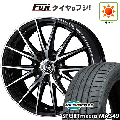 【新品国産車用5穴114.3】 夏タイヤ ホイール4本セット 215/55R17 ミレバー スポーツマクロ MA349（限定） WEDS ウェッズ ライツレー VS 7J 17インチ(送料無料)