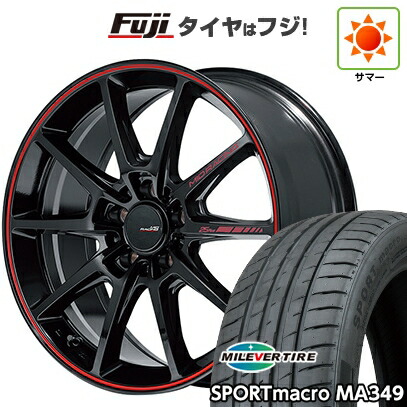 【新品国産車用5穴114.3】 夏タイヤ ホイール4本セット 215/50R17 ミレバー スポーツマクロ MA349（限定） MID WHEELS MID RACING R25 Plus 7J 17インチ(送料無料)