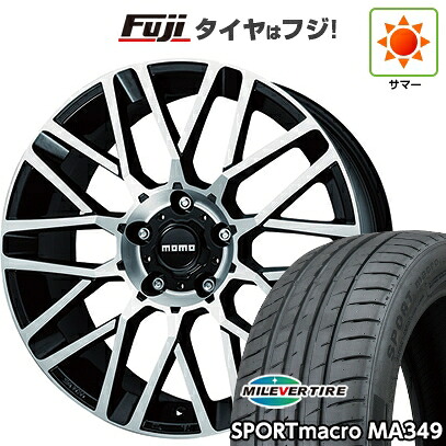 【新品国産車用5穴100】 夏タイヤ ホイール4本セット 225/40R18 ミレバー スポーツマクロ MA349（限定） モモ リベンジEVO 8J 18インチ(送料無料)