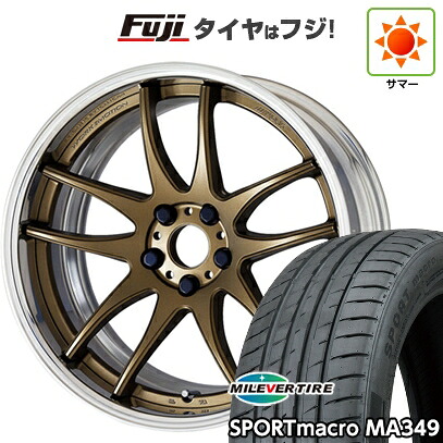 【新品国産車用5穴114.3】 夏タイヤ ホイール4本セット 215/35R19 ミレバー スポーツマクロ MA349(限定) WORK ワーク エモーション CR 2P 8.5J 19インチ(送料無料)|フジコーポレーション