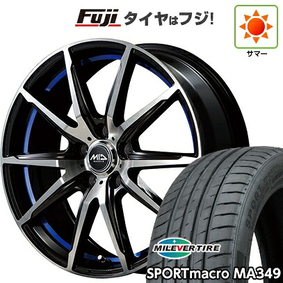 【新品国産車用5穴100】 夏タイヤ ホイール4本セット 205/50R17 ミレバー スポーツマクロ MA349（限定） MID WHEELS RX-02 7J 17インチ(送料無料)