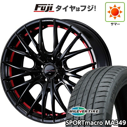 【新品国産車用5穴114.3】 夏タイヤ ホイール4本セット 225/45R18 ミレバー スポーツマクロ MA349（限定） WEDS ウェッズ ノヴァリス ローグ QR 7.5J 18インチ(送料無料)