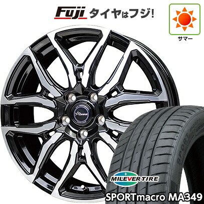 【新品国産車用5穴100】 夏タイヤ ホイール4本セット 205/50R17 ミレバー スポーツマクロ MA349(限定) ホットスタッフ クロノス CH-114 7J 17インチ(送料無料)|フジコーポレーション